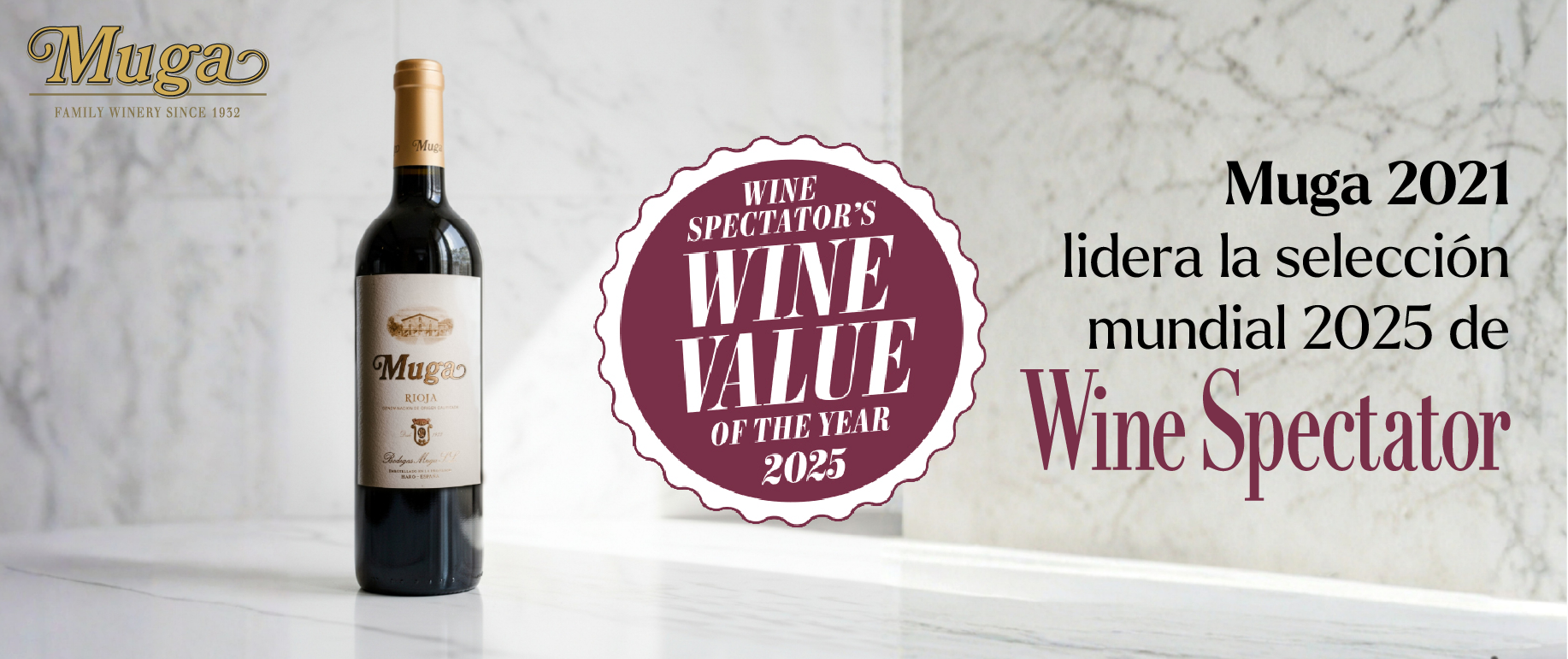 Muga 2021 lidera la selección mundial 2025 de Wine Spectator