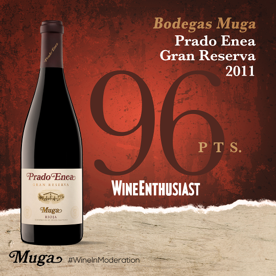 Wine Enthusiast otorga 96pts. a Prado Enea 2011 y 92 pts. a Muga